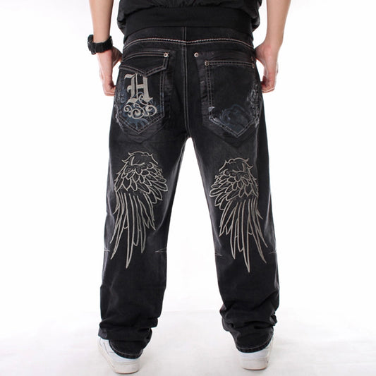 DEPOT LARGE WINGS Embroidery Wings Baggy Jeans